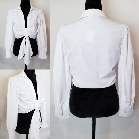 Tie Front Crop Top - Picture 4 of 6